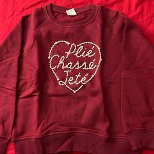 Zara sweater burgundy pearl detailing